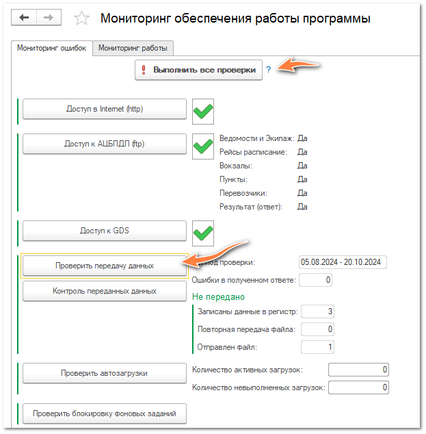 Мониторинг обеспечения работы программы